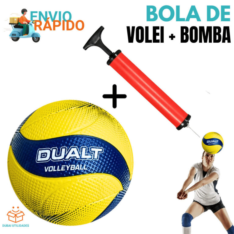 Bola De Vôlei Quadra Praia Dualt Amarela + Bomba 
