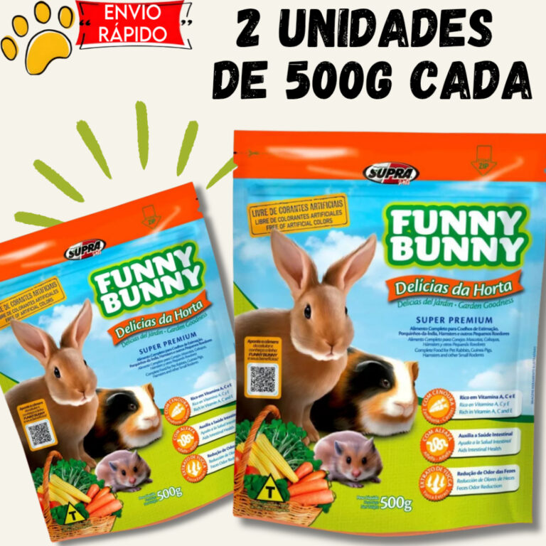 Kit 2 Funny Bunny Delícias da Horta 500g Ração 