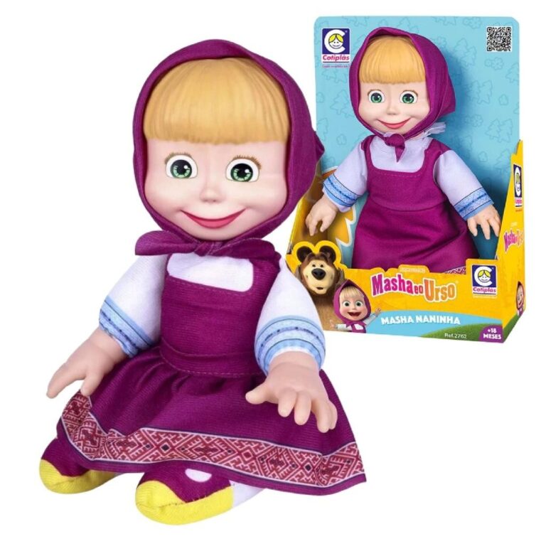 Boneca Masha Naninha Corpo de Pano Masha e o Urso
