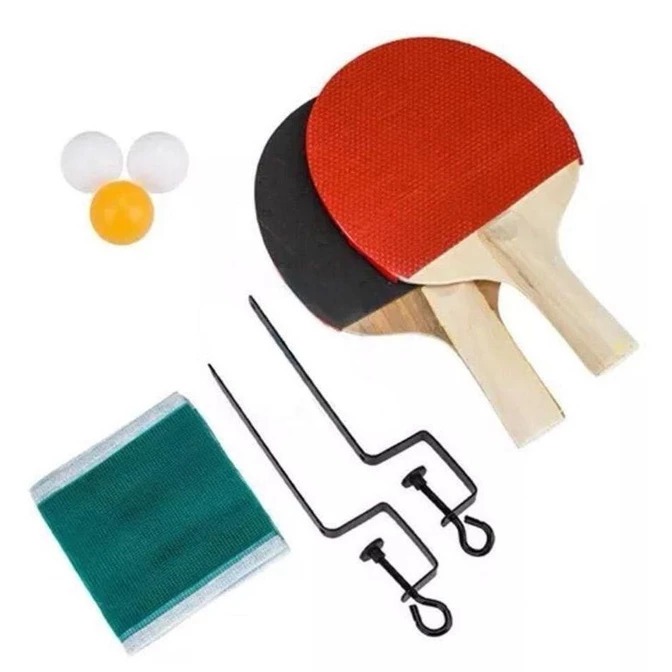 Kit Ping Pong Tenis De Mesa 2 Raquetes 3 Bolas Sup
