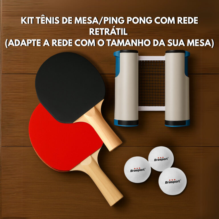 Kit 2 Raquete Rede Retrátil 1,80 Tênis De Mesa P