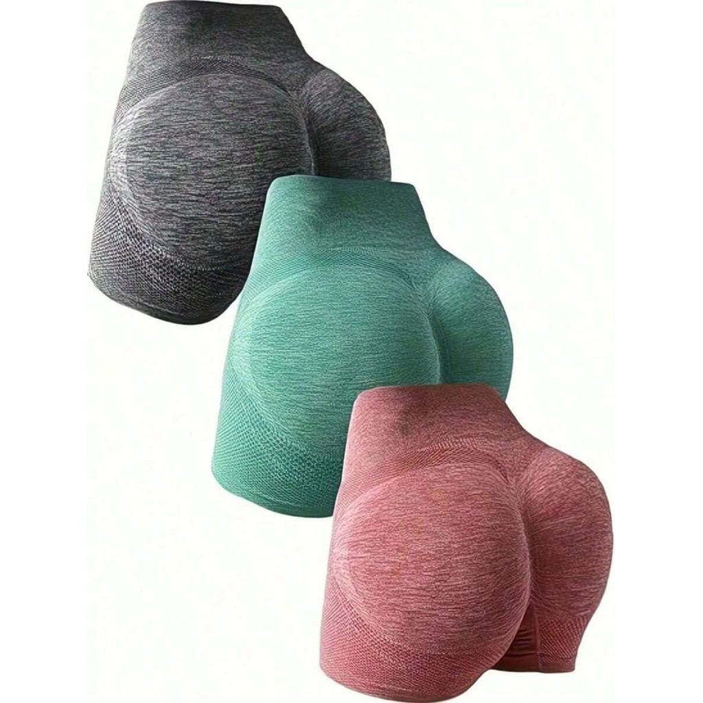 Kit De 3 Short Levanta Bumbum Feminino Academia Yoga Fitness