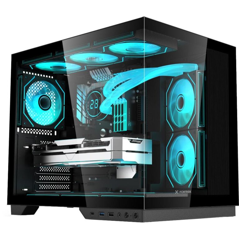 Gabinete Gamer Aquario Fortrek Clarity Max Preto, 