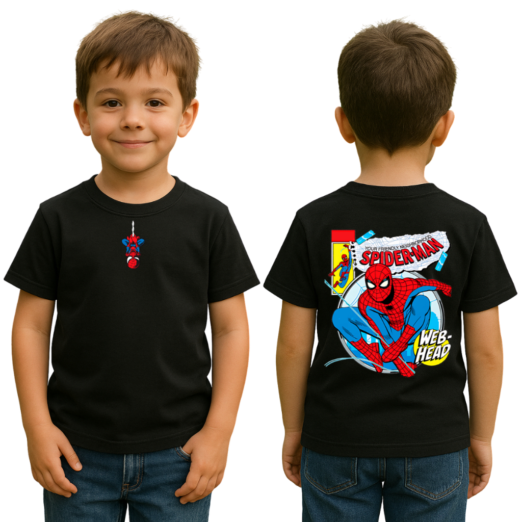 Camiseta Infantil Streetwear Homem-Aranha Blusa Menino 100% Algodão Spider-Man Envio Rápido