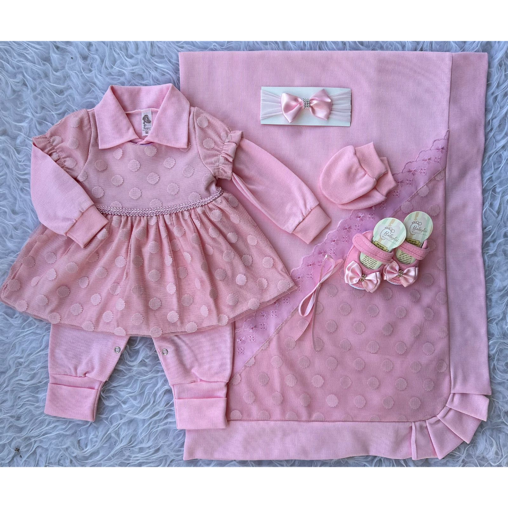 Saída de Maternidade de Luxo MENINA Kit Completo