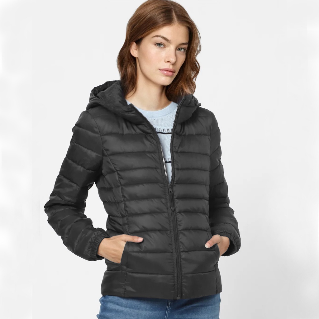 Bobojaco Jaqueta Puffer Feminina Moda Inverno Quentinha