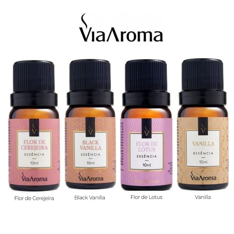 Kit 4 Essência 10ml Para Aromatizador Difusor Umidificador elétrico de Ambiente Via Aroma