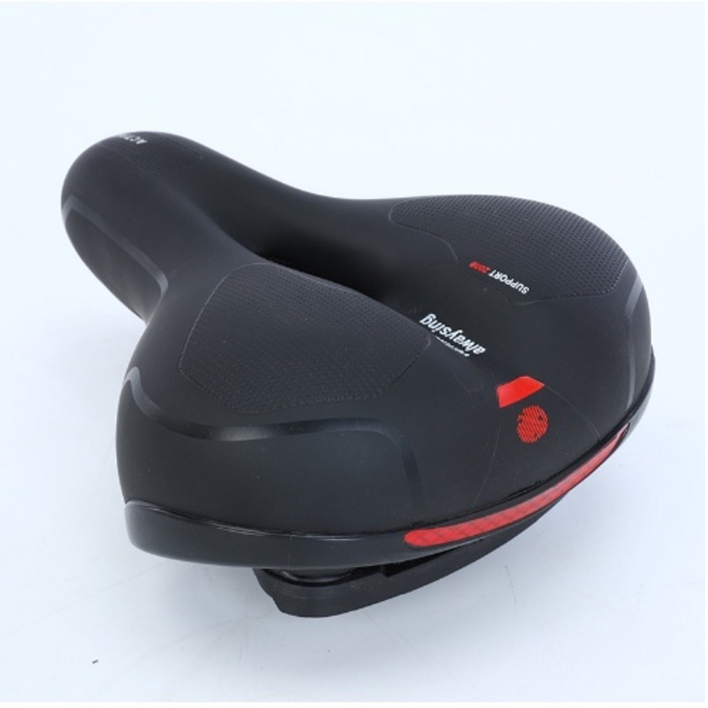 Banco Selim Super Confortável Vazado com Sinalizador Traseiro Largo Bicicleta Bike Mtb Speed