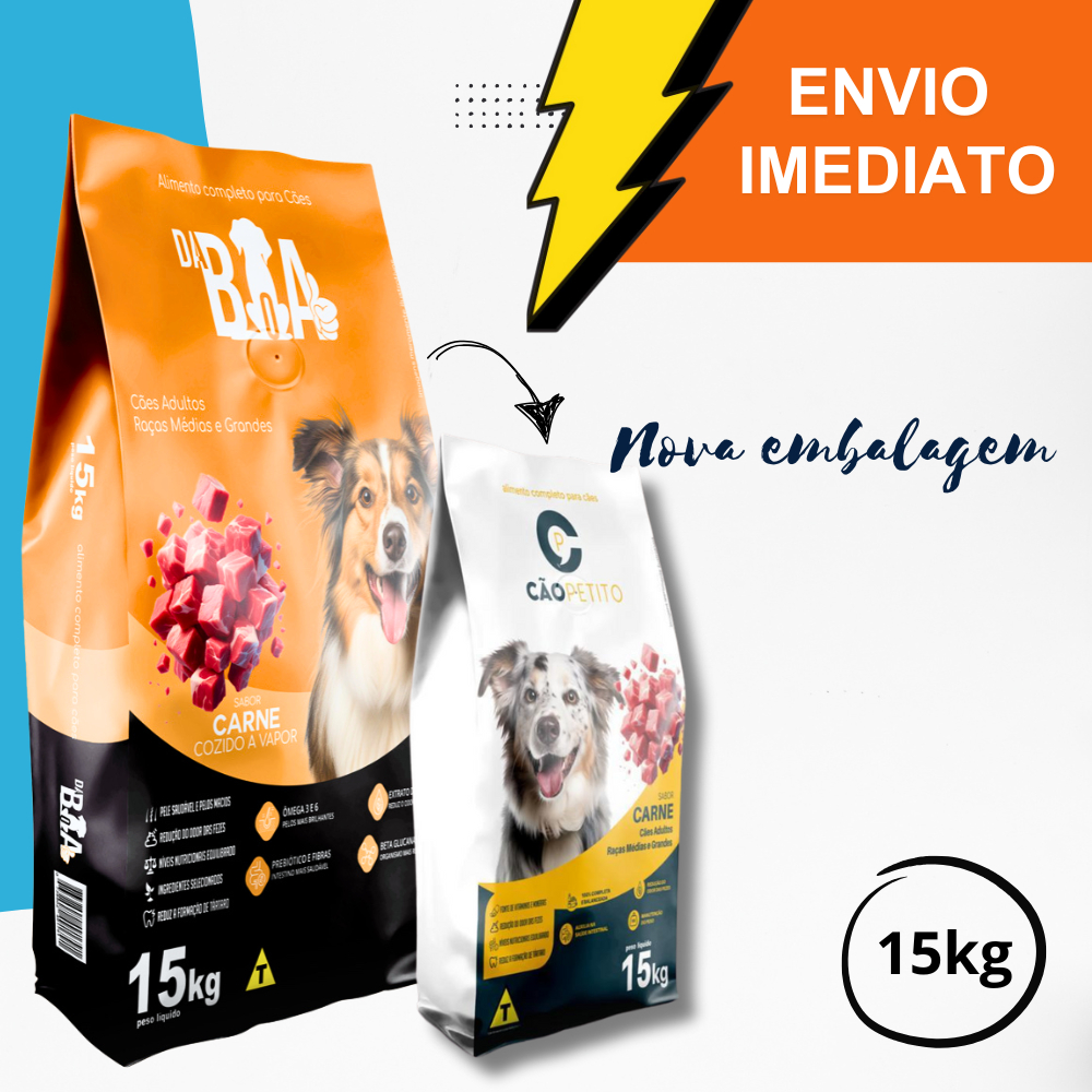 Ração de 15KG sabor CARNE Smart foods CÃOPETITO – ENVIO IMEDIATO