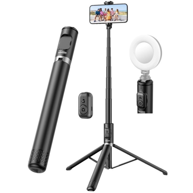 Tripé de bastão de selfie para celular de 1,7 m,