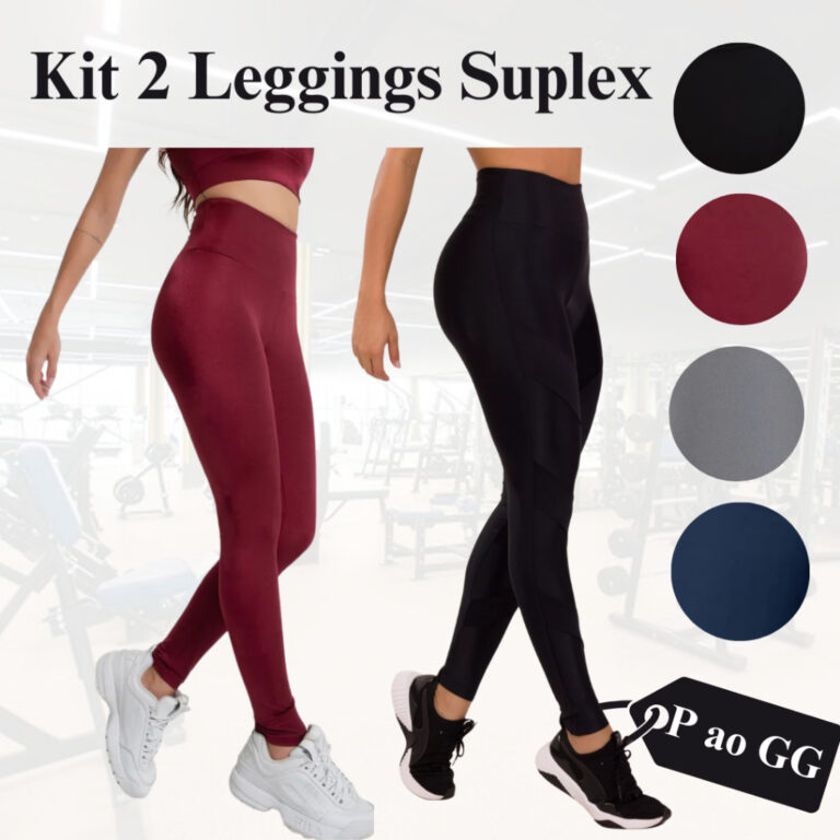 Kit C/ 2 Calças Legging Suplex Feminina Fitness C