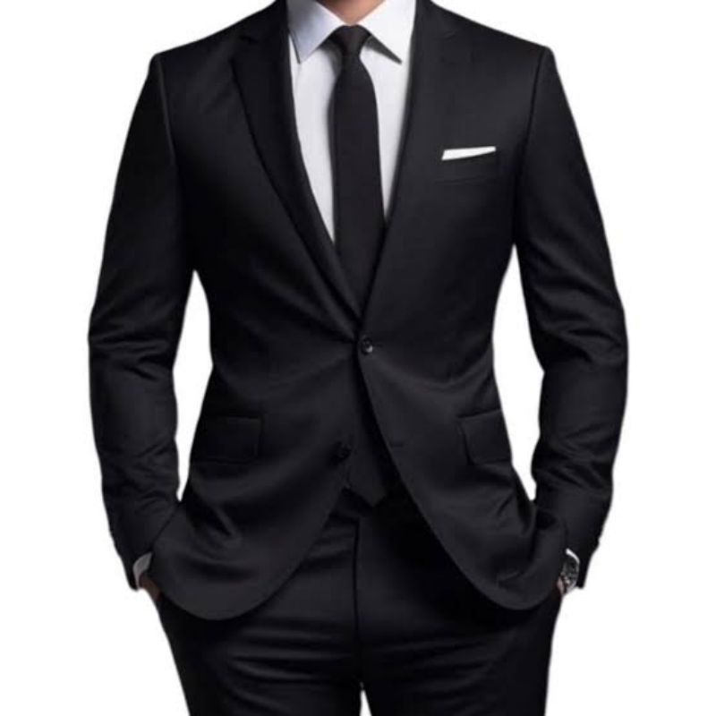 Terno Slim Oxford Premium Preto Masculino  Paletó + Calça