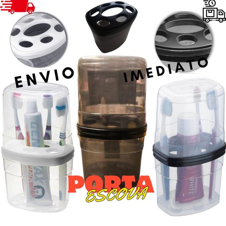 PORTA ESCOVA DENTAL DE PIA DE PLASTICO C/TP. BRANC