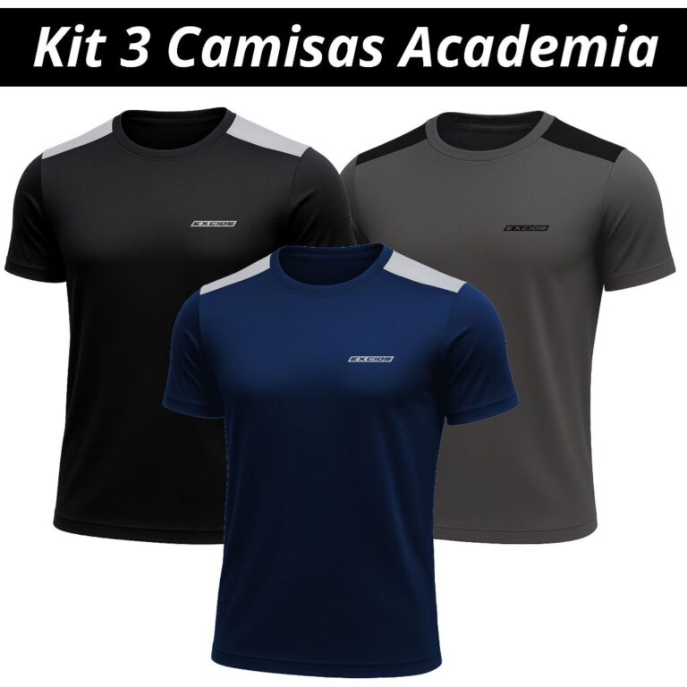Kit 3 Camisas Dry Fit Masculino Academia Tecido Le