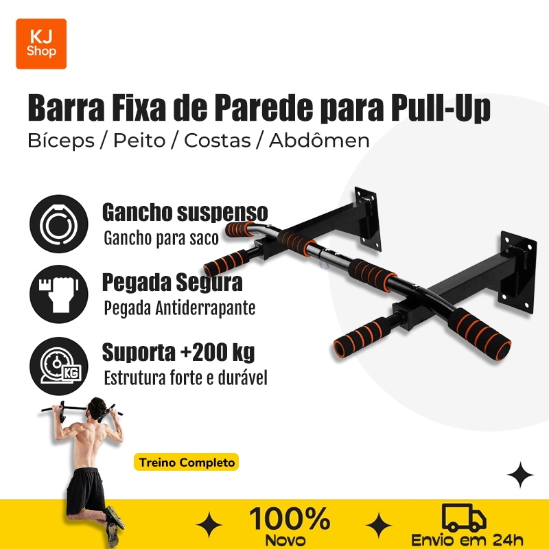 95cm Barra Horizontal de Parede para Musculação Crossfit Pull-up Chin-up Tríceps Paralelas Capacidad