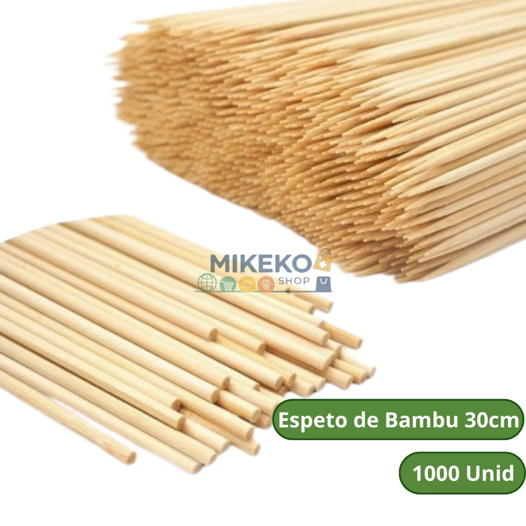 1.000 Palito Espeto Vareta De Bambu 30cm – Churrasco Espetinho Palito 30 Cm