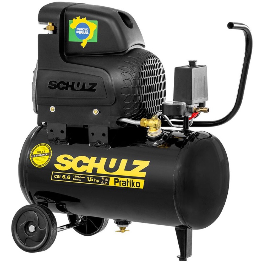 Compressor de ar 6,6 pés 20L 1,5 hp 120 libras – Pratiko CSI Schulz
