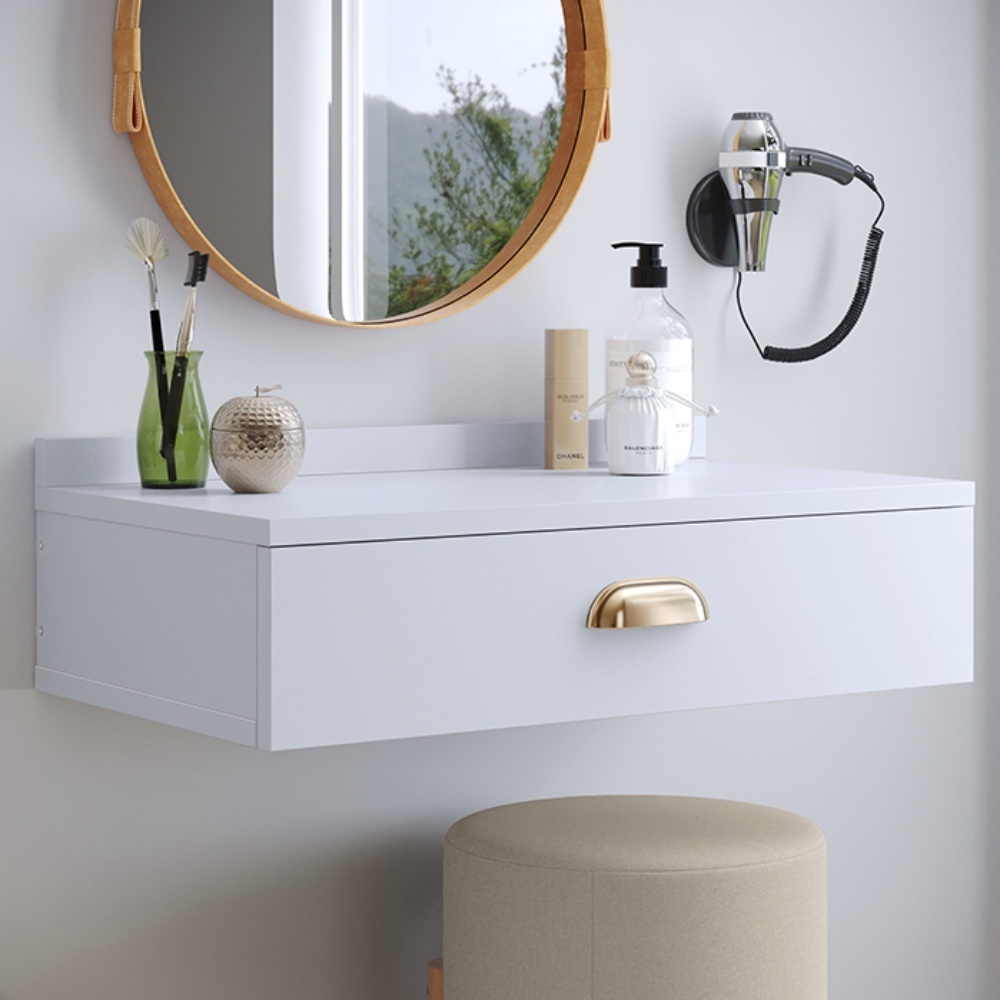 Penteadeira Com Gaveta 60CM Console Camarim Com Corrediças Metalicas com puxador