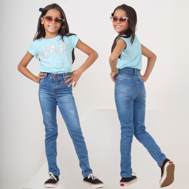 CALÇA SKINNY Jeans Infantil Juvenil Meninas  2 12