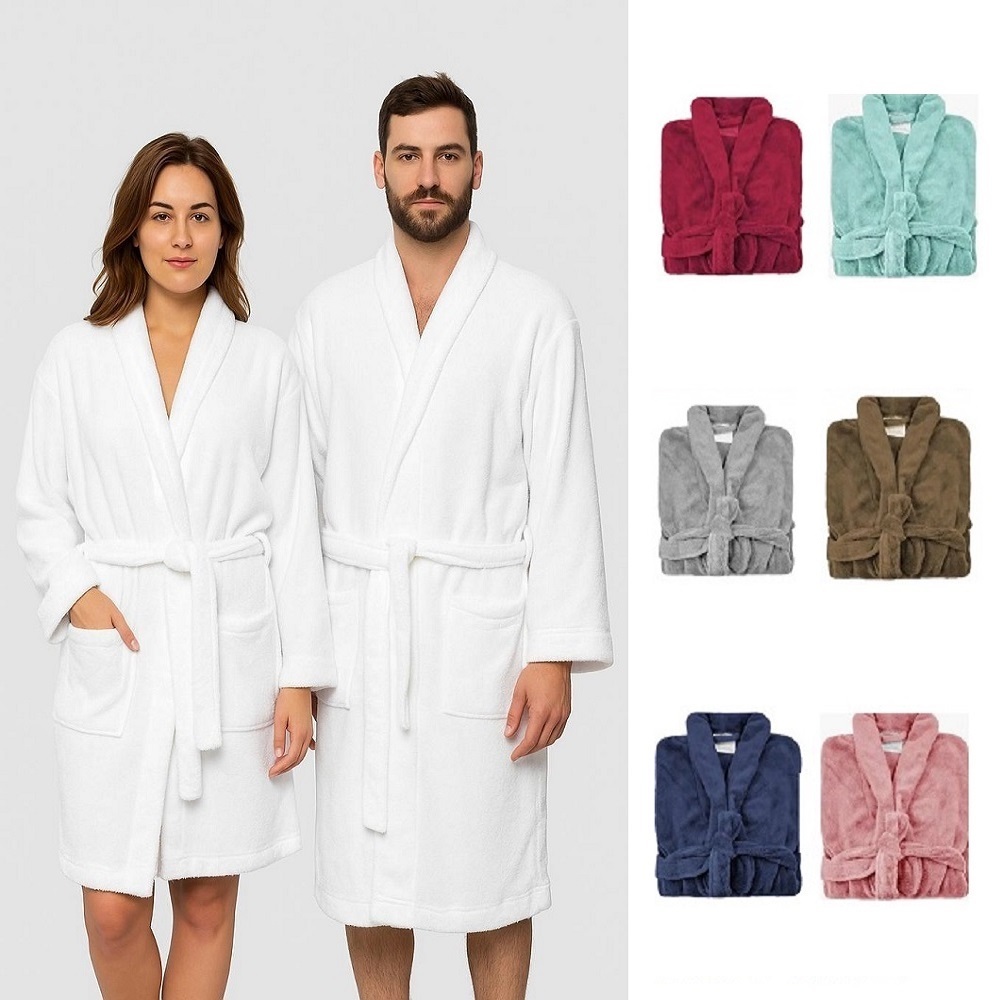 Roupão Luxo Branco Neo Velour Ultra Macio Aveludado Microfibra Adulto M e G Unissex Masculino e Femi