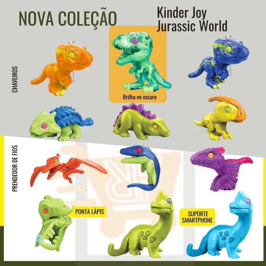 Colecionáveis Surpresas Kinder Joy Dinossauros – Jurassic