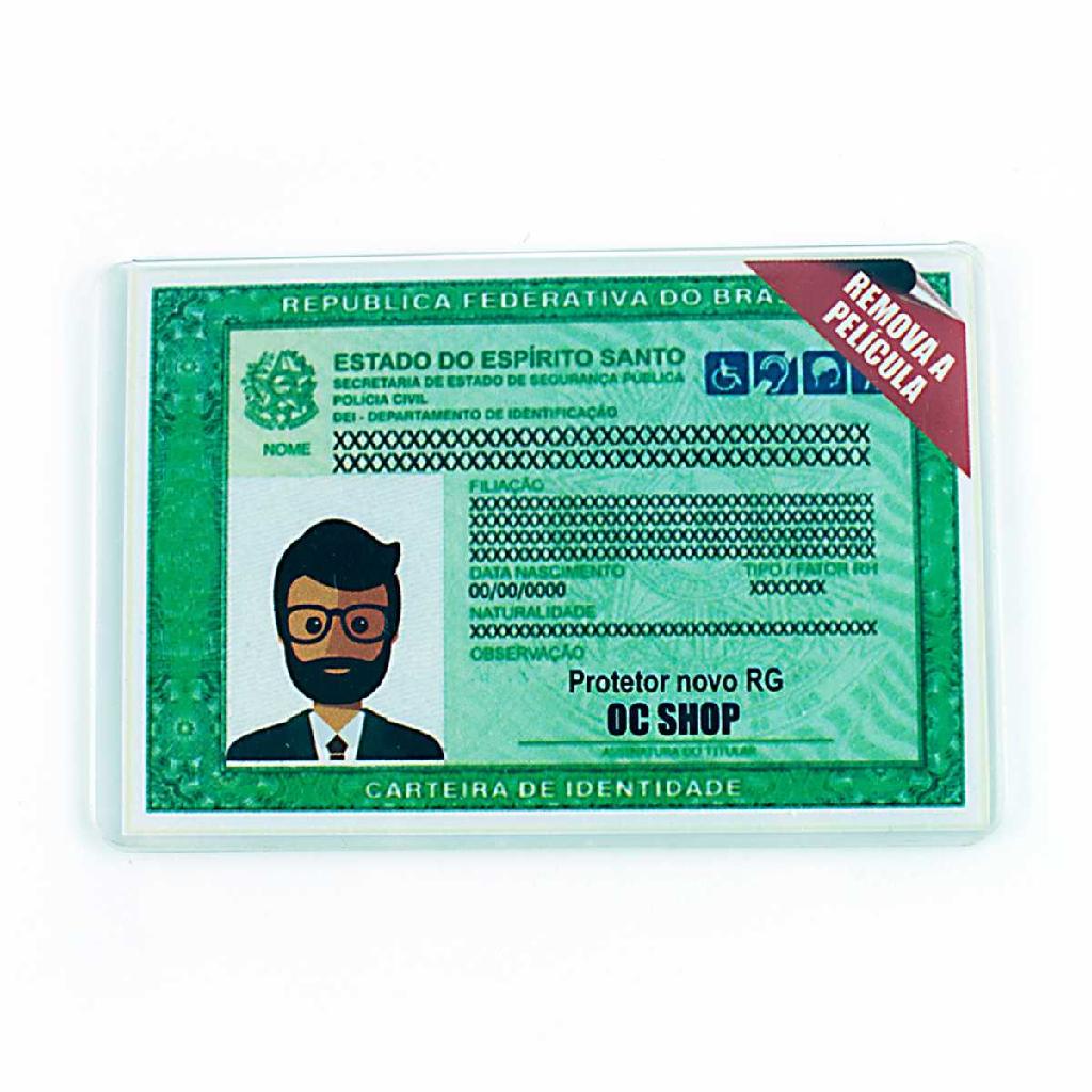 Kit 50 Und – Protetor Documento  Novo Rg Identidade – Acrilico Transparente Tamanho Exato Documento