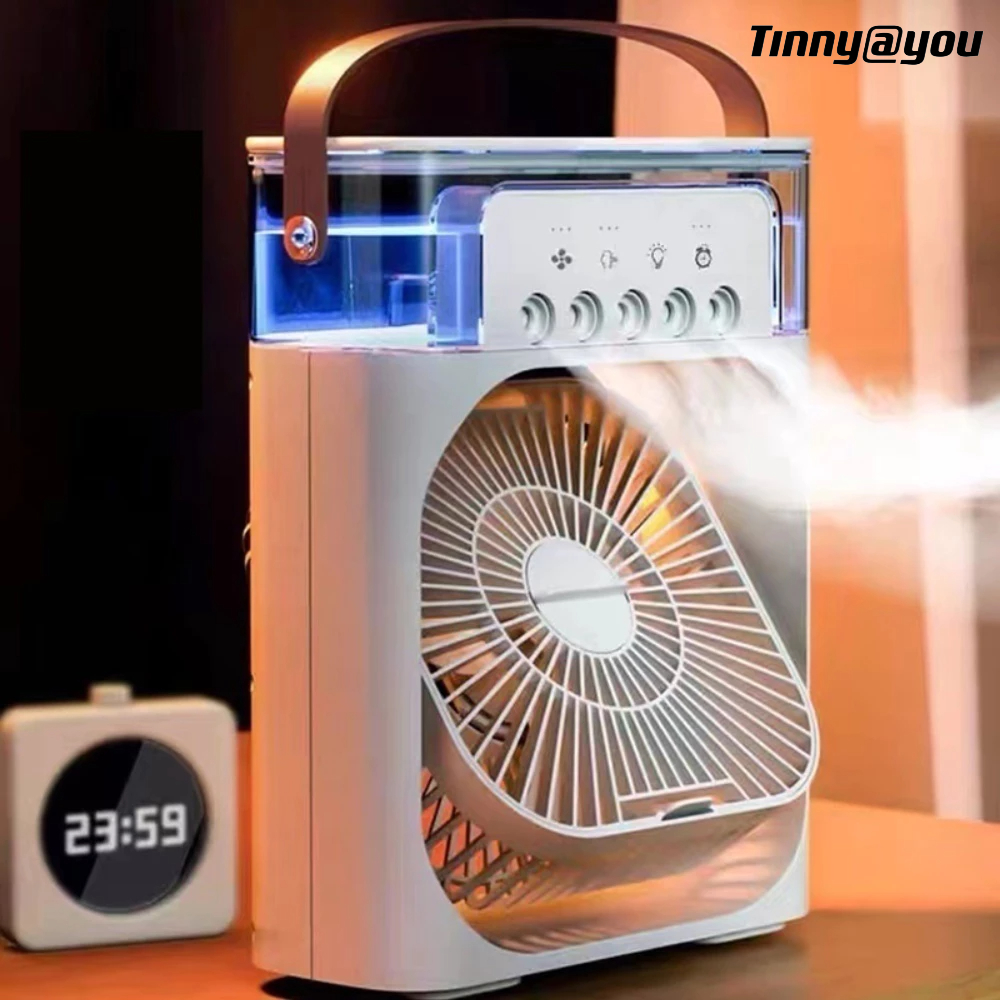Refrigerador De Ar Ventilador Umidificador  Com Led Reservatório De Água Led Tipo C USB TINNY YOU