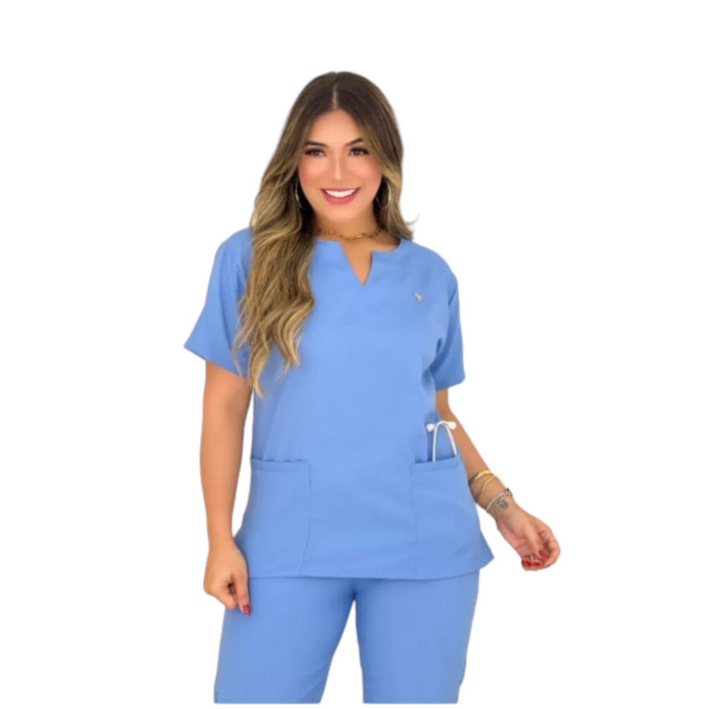 Conjunto Pijama Cirúrgico Oxford Scrub Roupa Hospitalar Farda Uniforme Lava Fácil Ajuste Na Blusa Ro