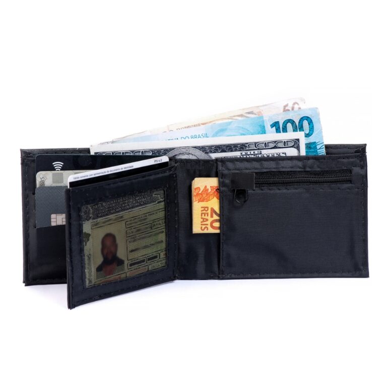 Carteira Masculina Preta, Porta CNH e RG, Com 6 Po