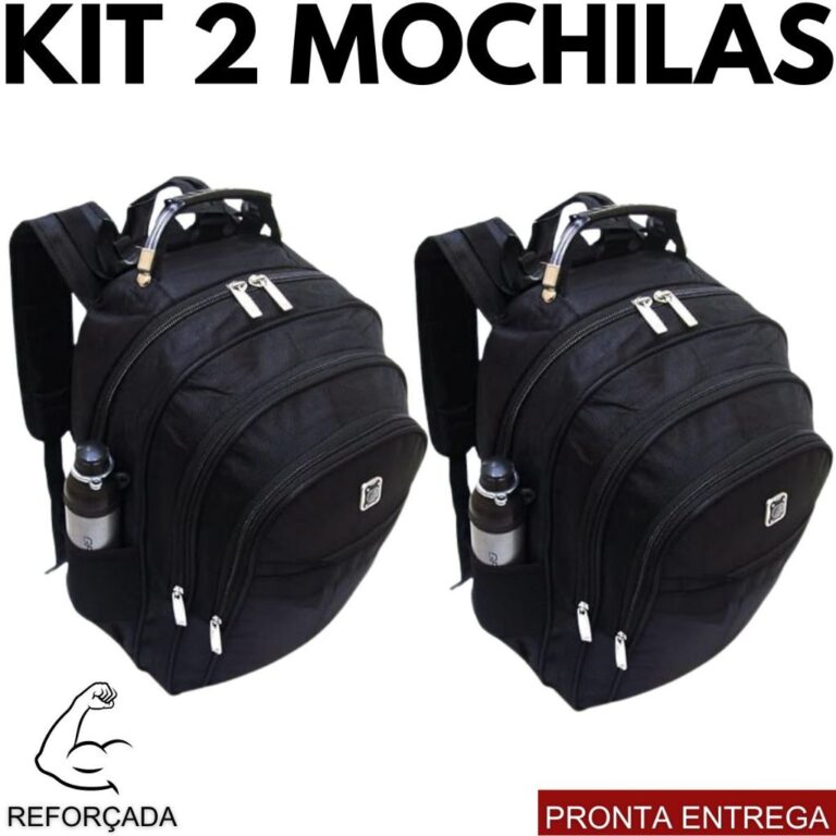 Kit 2 Mochilas Viagem Impermeável Reforçada Com 