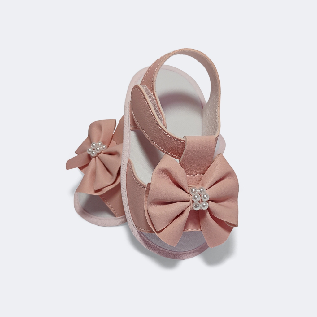 SANDÁLIA PARA BEBÊS RECÉM NASCIDO INFANTIL MENINA LUNI BABY – LAÇO/ROSA