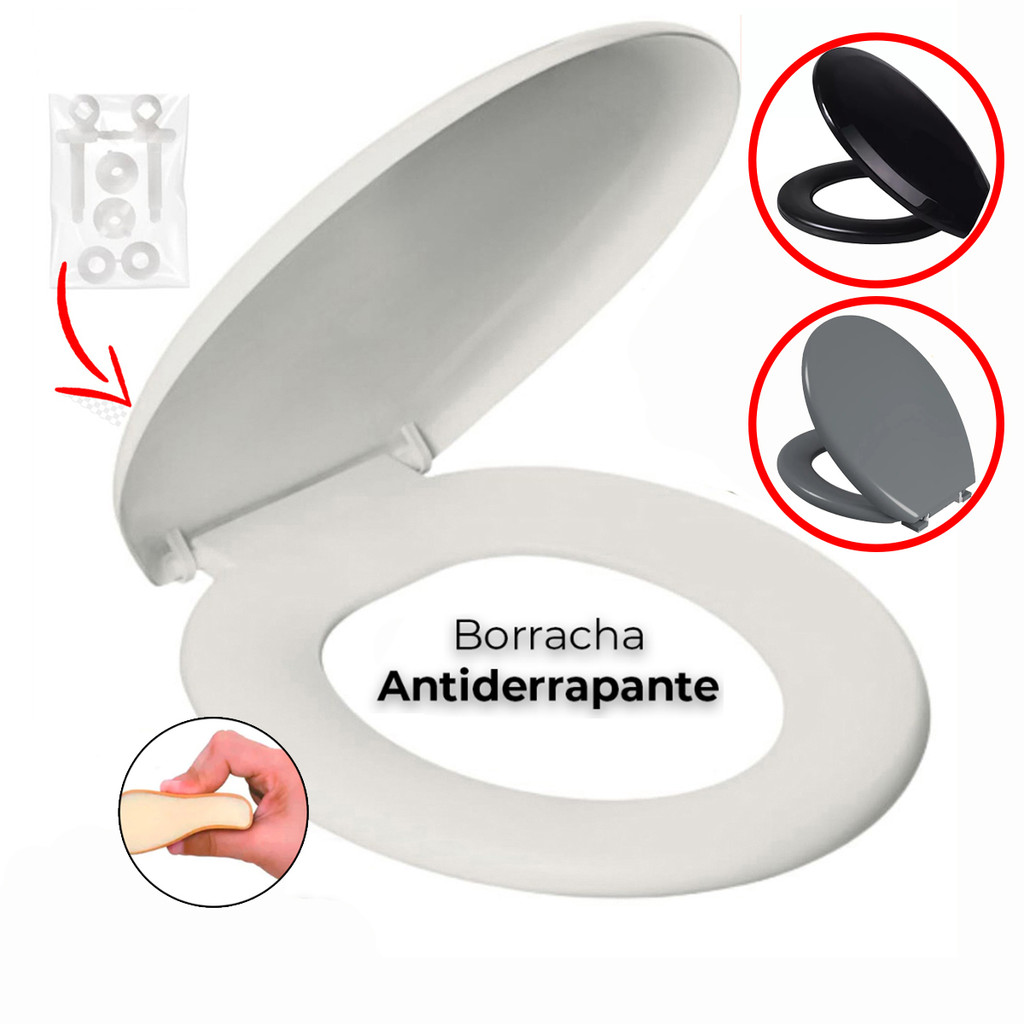 Assento Sanitário Almofadado C/ Tampa Oval Universal Várias cores