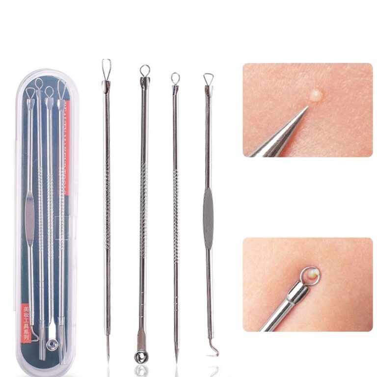 Kit Agulha cureta removedor de acne extrator de cr