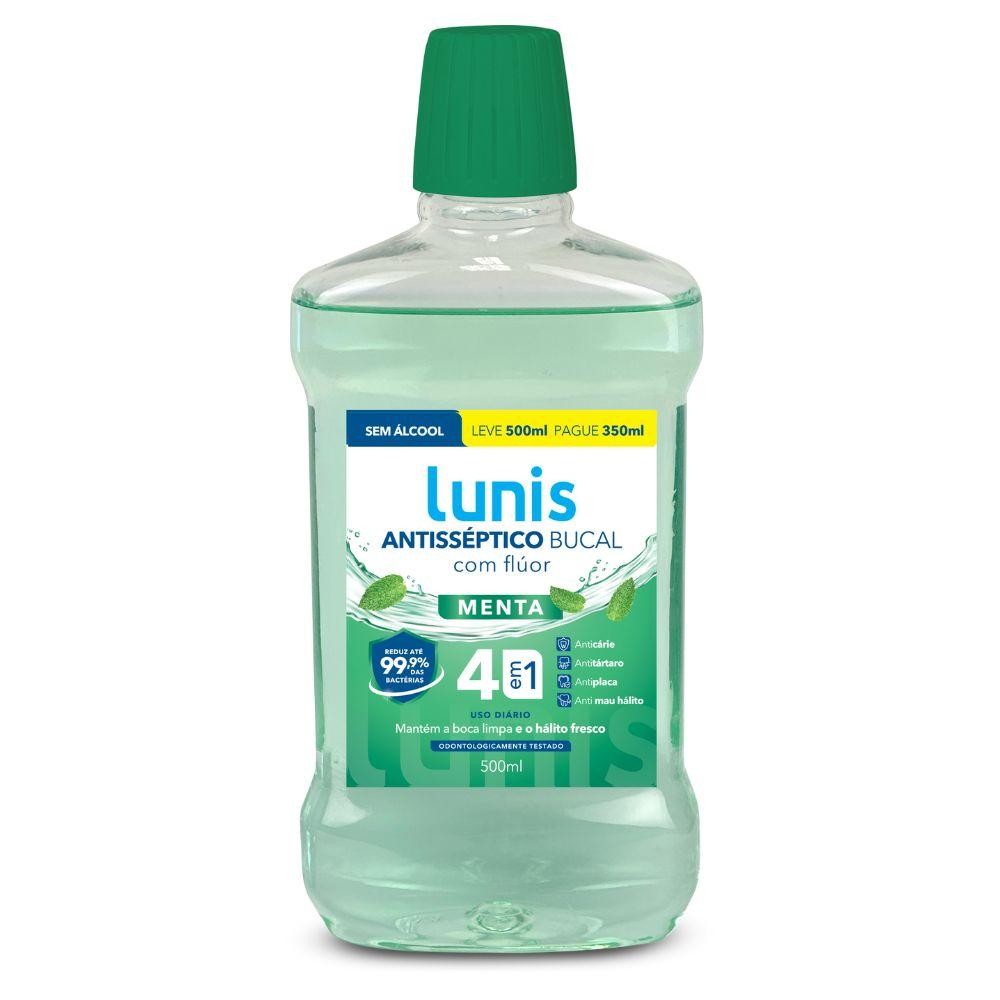 Enxaguante Bucal Lunis Menta Sem Álcool 500Ml