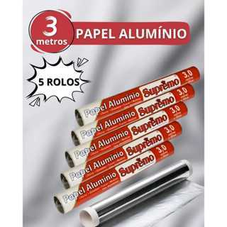 Papel Alumínio Rolo 3 Metros X 30 cm 5 Rolos Alta