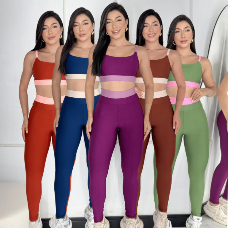 Conjunto Fitness Academia Feminino Bicolor Calça 
