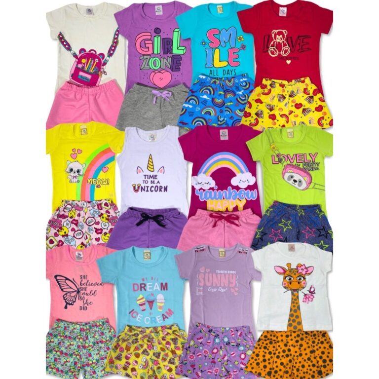 Kit Verão Infantil Feminino  10 Peças Tamanho 01