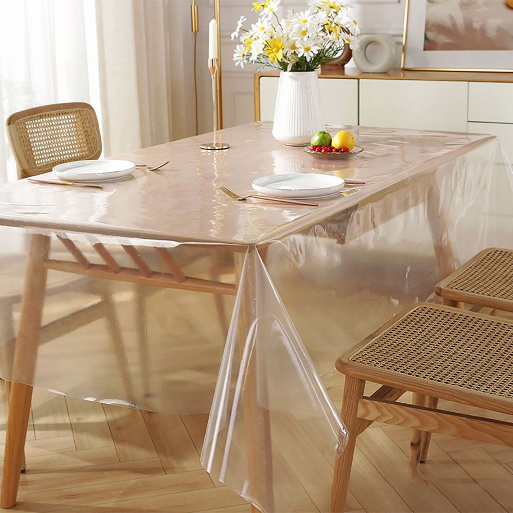 Toalha de Mesa Transparente Impermeável 4, 6, 8 e 10 lugares