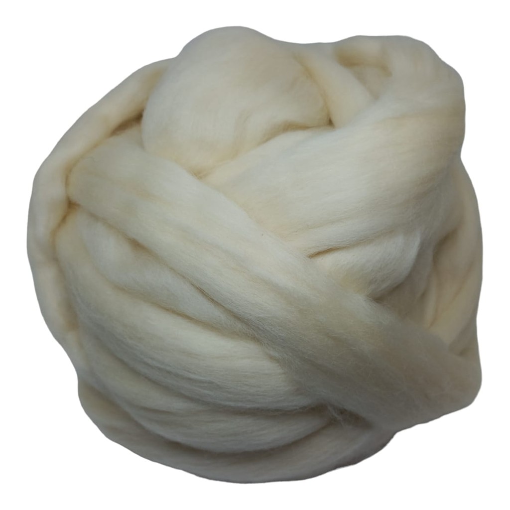 Lã Natural Penteada Crú – 100 gramas