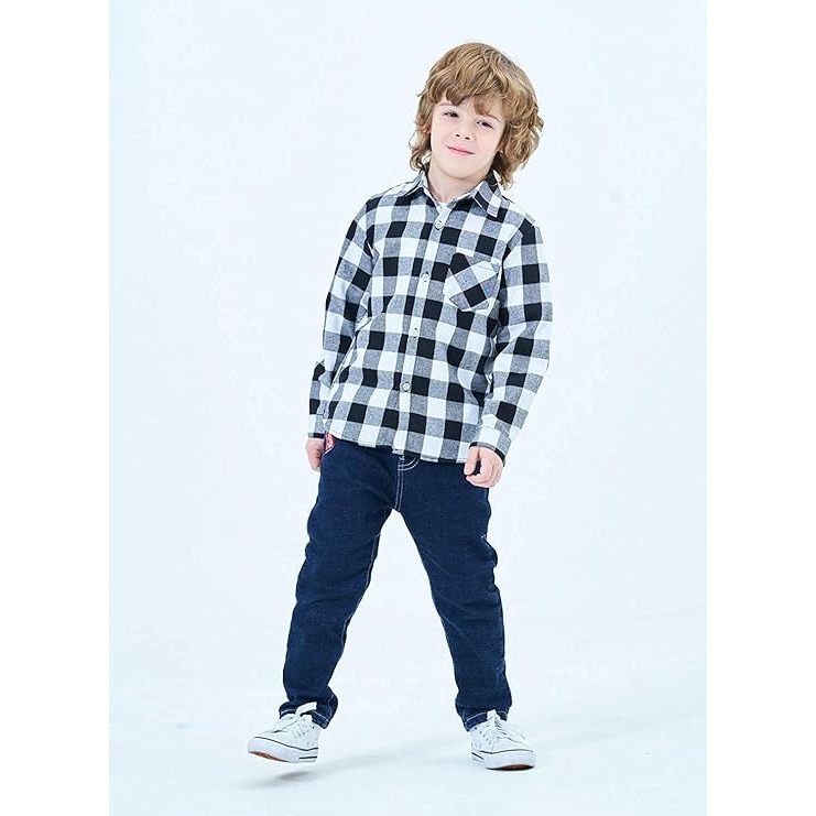 Camisa Xadrez Meninos Manga Comprida Flanelado Inf