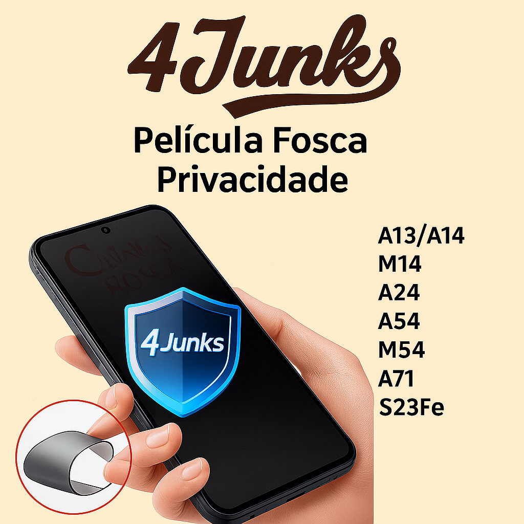 Película Cerâmica Fosca Privativa Galaxy A02 A03 A05 A06 A14 A15 A16 A31 A34 A35 A36 A51 A54 S21 FE