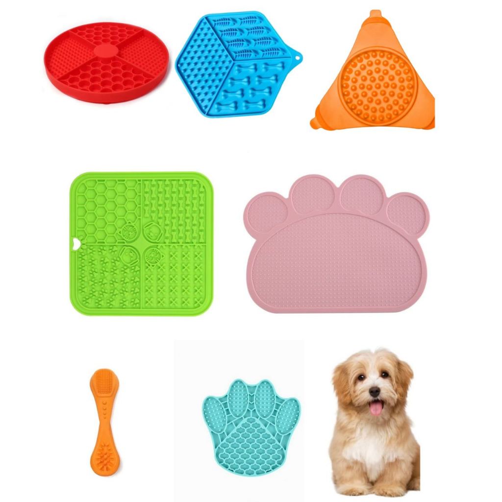 Tapete Comedouro Lento De Lamber P/ Cães E Gatos Pet Banho Stress Comida Pastosa