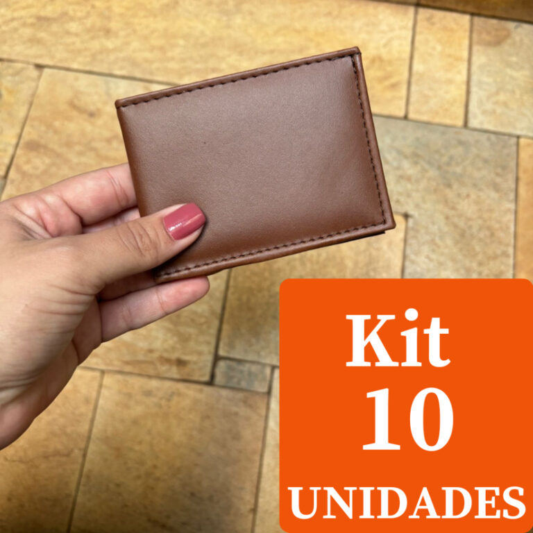 Carteira Masculina Mini Slim Kit 10 Unidades Porta