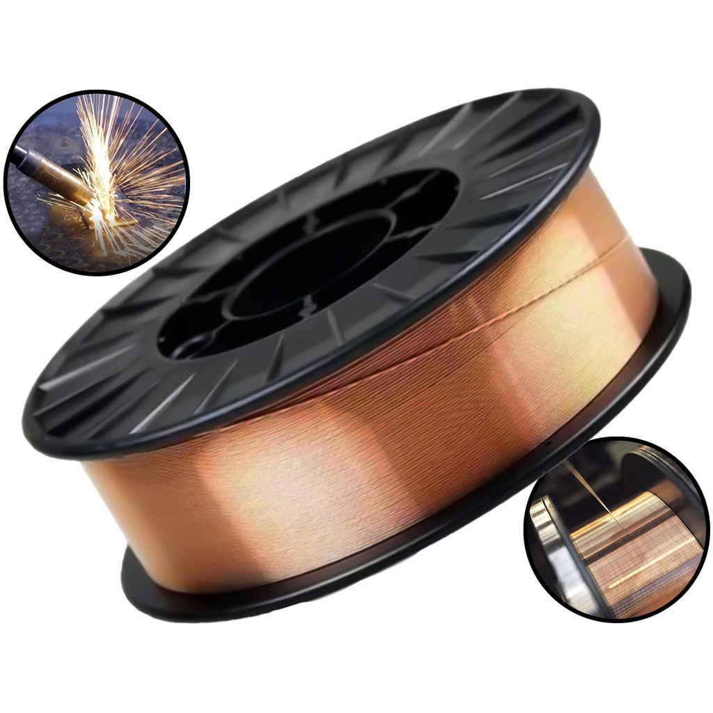 Arame De Solda Mig Rolo 1kg Soldagens Revestido Em Cobre 0,8 Mm Uso Sem Gás Bramix
