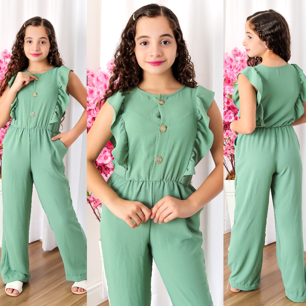 Macacao Infantil e Juvenil Pantalona Luxo ( 6 ao 14 anos )