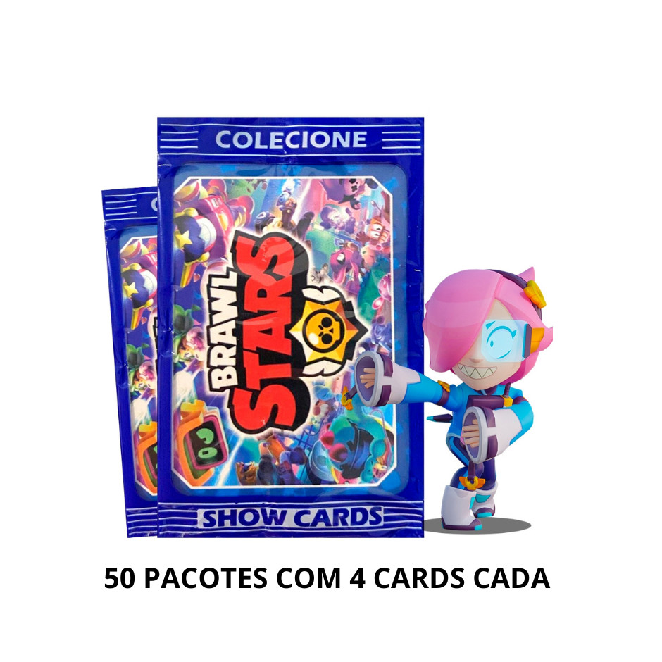 Kit 200 Cards Brawl Stars = 50 Envelopes Cartinhas Figurinhas Brawl Stars