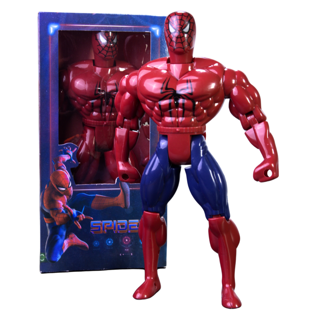 Boneco Personagem Super Herói Brinquedo Articulável Menino 30cm Caixa Dia Das Crianças Brincar Prese