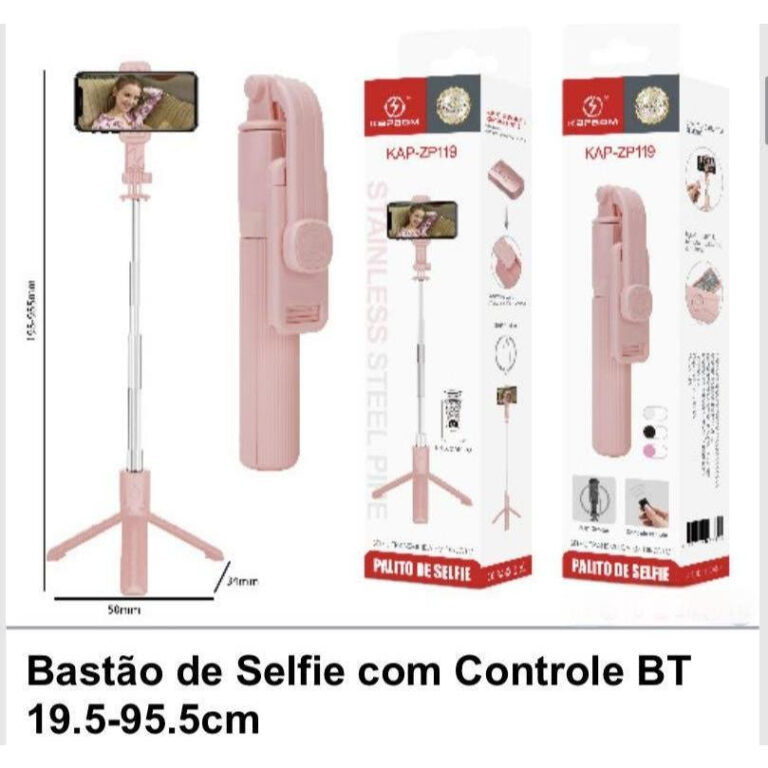 Tripé Selfie Stick Extensível com Controle Remot
