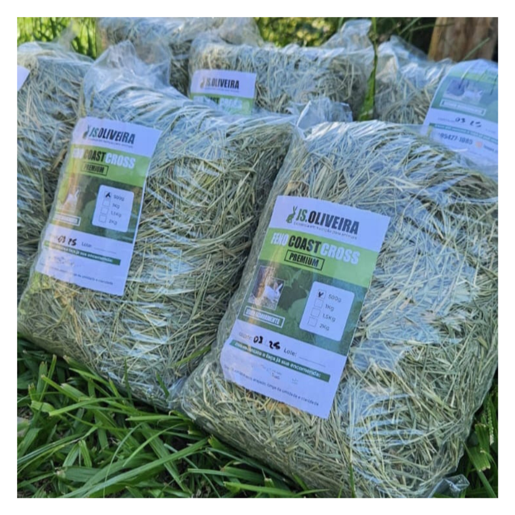 3kg Feno J.S Oliveira Premium, para coelhos, porquinhos da índia, hamster…