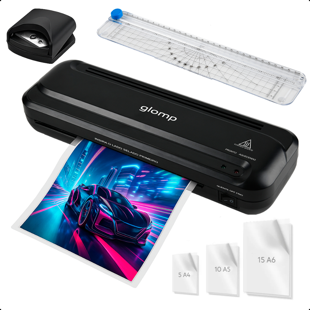 Plastificadora Laminadora A4 127v Quente Frio Compacta Profissional Escritório Home Office Papelaria